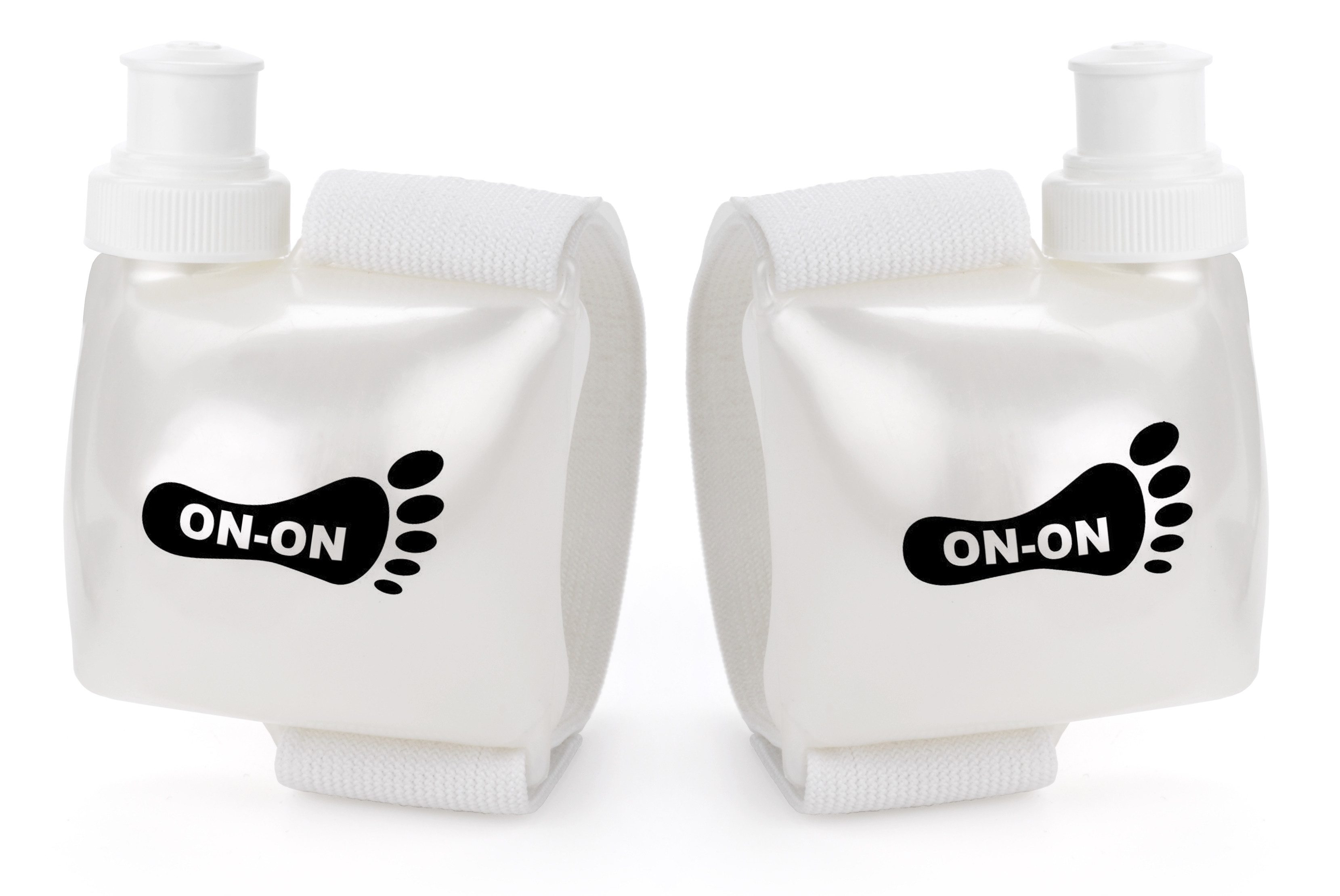 A Swiggies bottle custom-branded with the Hash House Harriers ON-ON footprint logo.